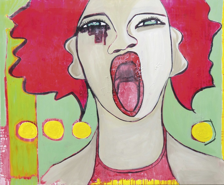 Boehm Claudia · „ Grell “ · Acryl und Kohle auf Leinwand · 100 x 120 cm · 2013.jpg