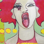 Boehm Claudia · „ Grell “ · Acryl und Kohle auf Leinwand · 100 x 120 cm · 2013