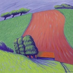 Brachmann Monika · „ Braches Feld - Roter Lehm “ · Öl auf Leinwand · 120 x 110 cm · 1999
