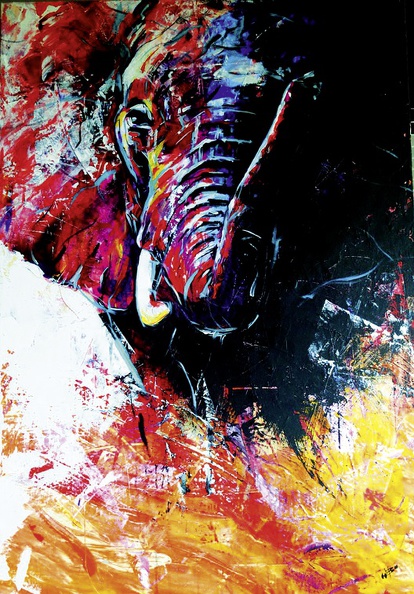 Bösch Werner · 02 · „Elefant“ · Acryl auf Leinwand · 100 x 150 cm · 2010.jpg