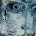 Fehrensen Anja · 02 · „Gesicht N°2“ · Acryl, Öl & Kreide auf Leinwand · 80 x 120 cm · 2015
