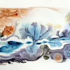 Goldschmidt Sigrid · „Wasserfarbspiel“ · Wasserfarbe auf Steinpapier · 420 x 297 cm · 2015