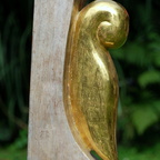 Franz Krammer, Holzskulpltur, Silber, Gold, H 54 cm
