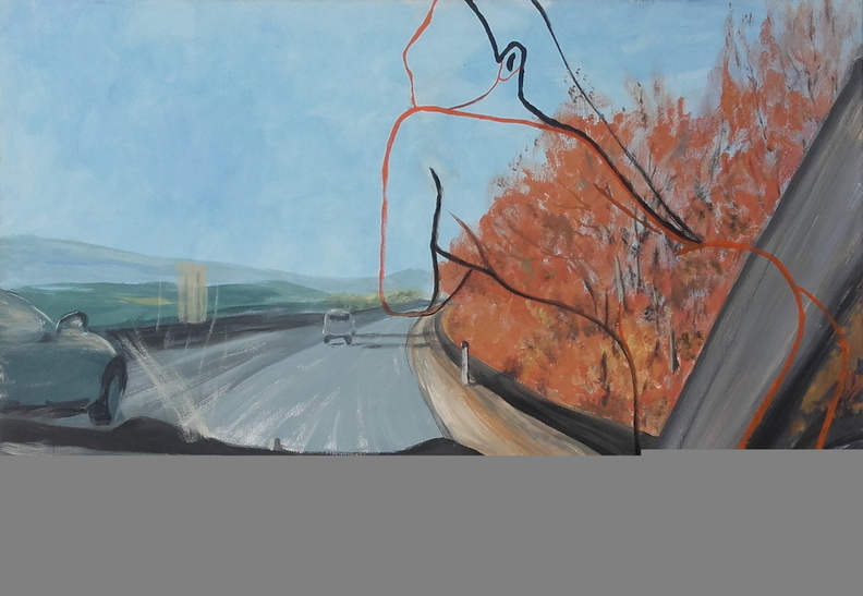 Akt sieht auf Autobahn, EitemperaAcrylLw, 100 x 70 cm.jpg