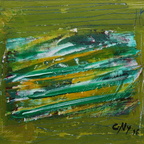 Christine Ny - Composition in Grün 11,5x15 cm