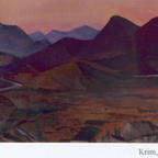 Krim Abend, 35x50cm, Tempera Karton 1955