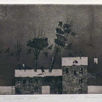 Balenok Sergej, Alte Dächer, Radierung, 24,5x30,5 cm