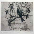 Balenok Sergej, Gestriger Baum, Radierung, 26,5x29 cm