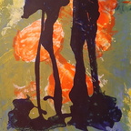 Salimbajeva Ludmila, Orientierungslos, Acryl auf Karton, 66 x 50 cm