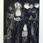 Sommerauer - Drei Schwestern, Radierung, 32,5 x 18 cm