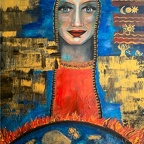 Verena Maria - Inneres Feuer, Acryl auf Leinwand, 100 x 80 cm