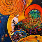 Fuchs Kosmische-Neugeburt 140x100 cm